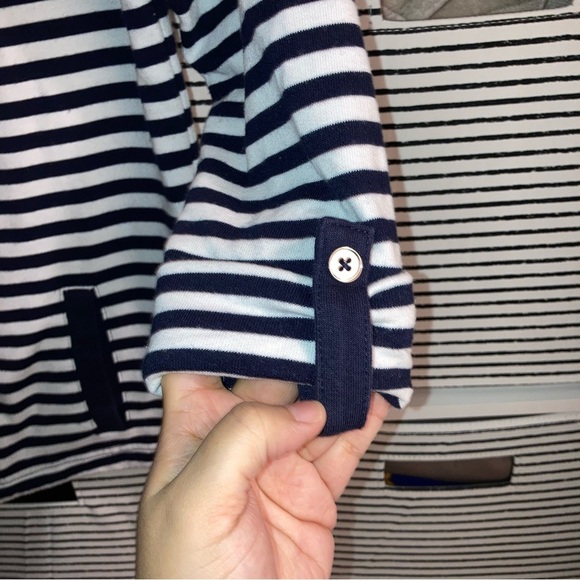 Karen Scott Sport women's active jacket Striped Navy and Red | Preppy | Size PP - Picture 8 of 14